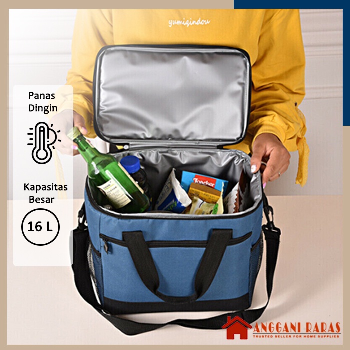 Thermal Bag Tas Piknik Travel Bag Tas Makanan Tahan Panas Dingin Wadah Bekel Makanan Besar Kapasitas 16L