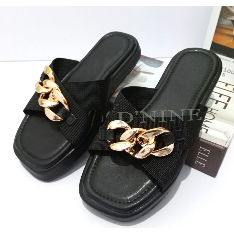 DIANA SR 08 Sandal Wedges paltform slop silang rantai