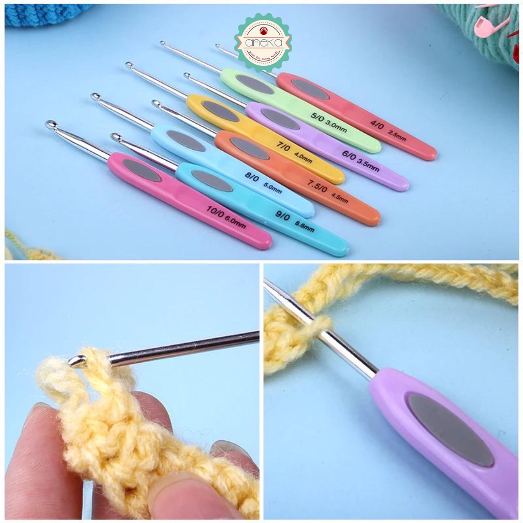 AnekaBenang - Hakpen Gagang Flat / Crochet Hook - SET