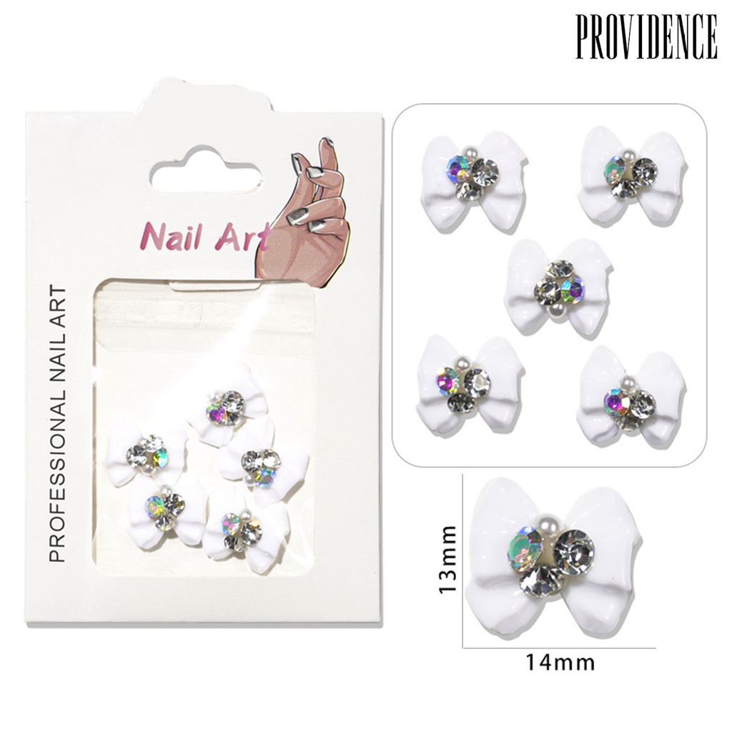 Providence 5Pcs / Set Ornamen Pita 3D Multi Warna Dekorasi Nail Art / Manicure DIY