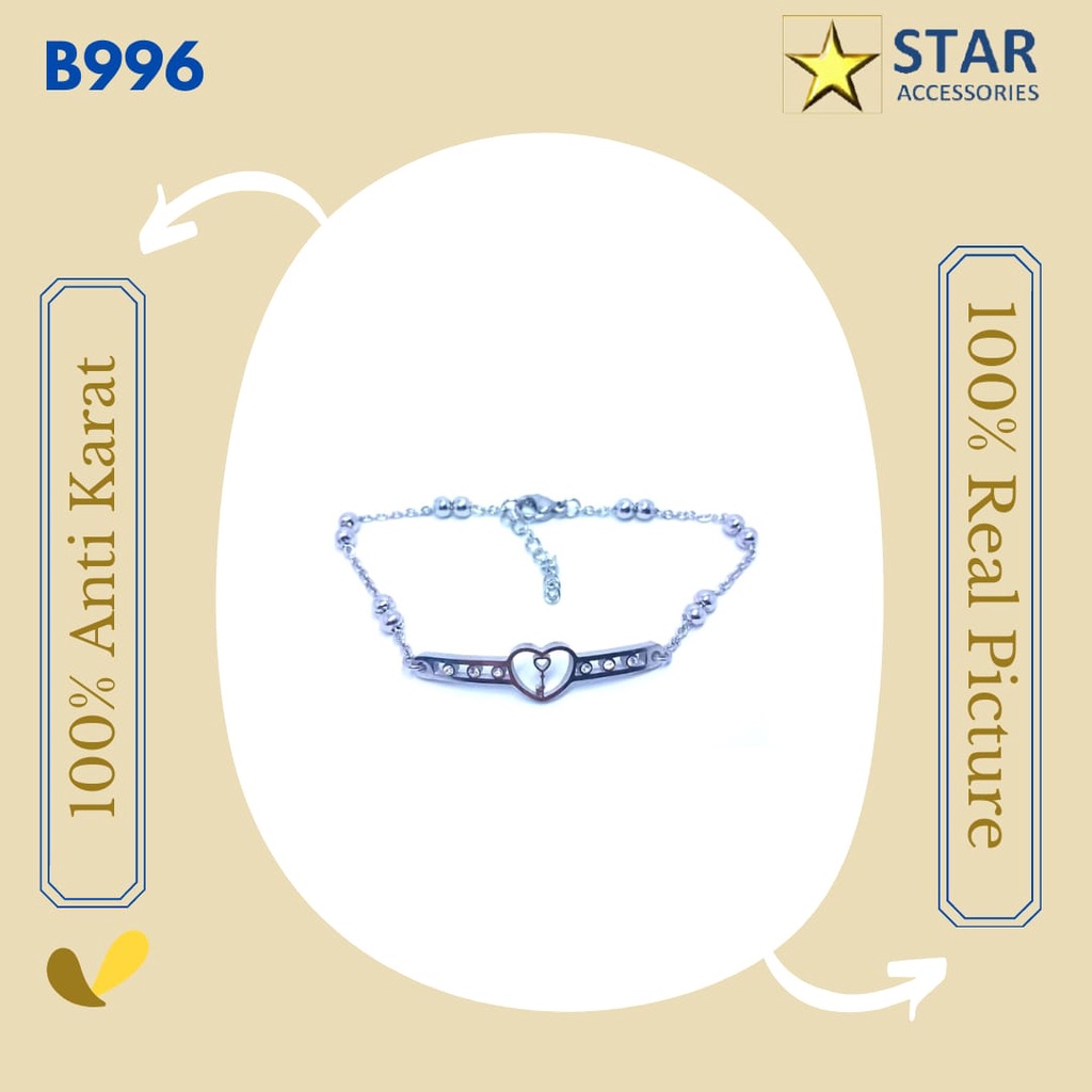 Gelang Titanium Kunci Gembok Silver