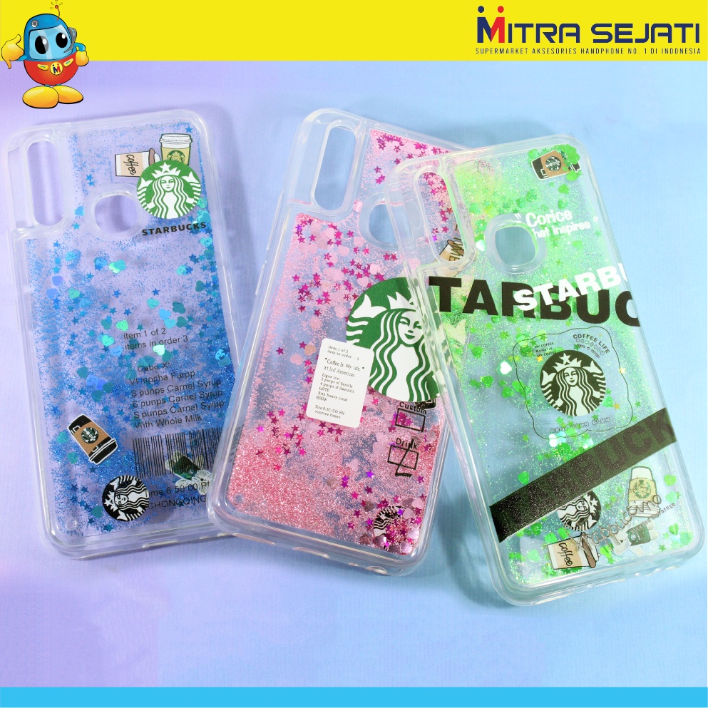Case Casing TPU Glitter Starbucks untuk Redmi/Reno 10A/10C/Note 11 4G/Note 11 Pro