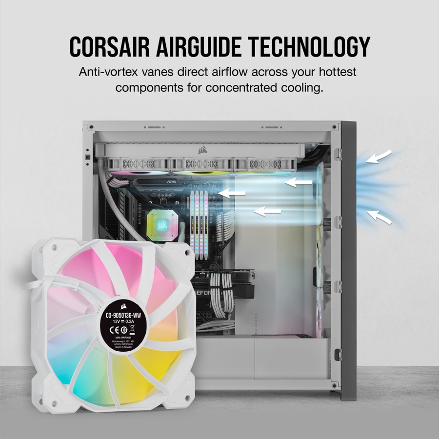 Corsair iCUE SP120 RGB ELITE 120mm PWM 3x Fan Lighting Node CORE | Black or White