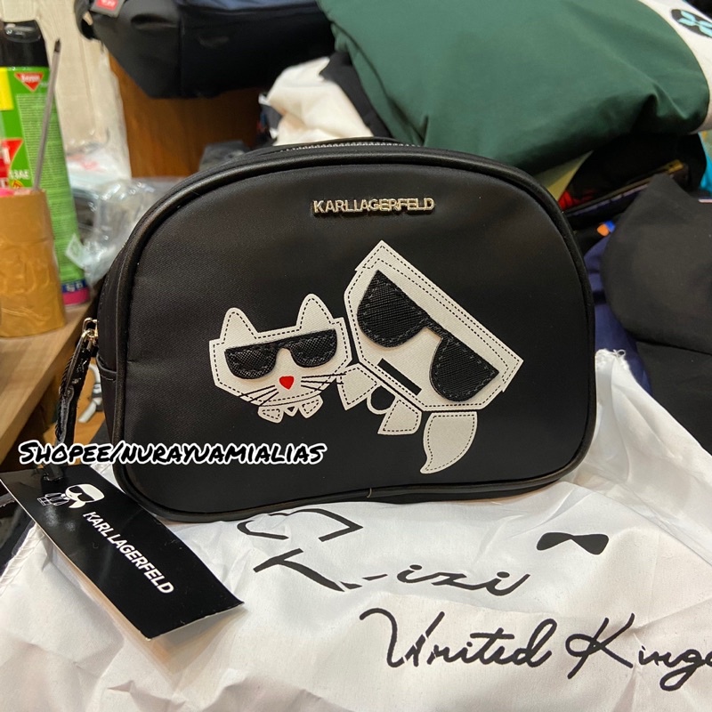 Tas Pouch bag wanita Karl lagerfeld import premium hand bag wanita tas kosmetik wanita branded import