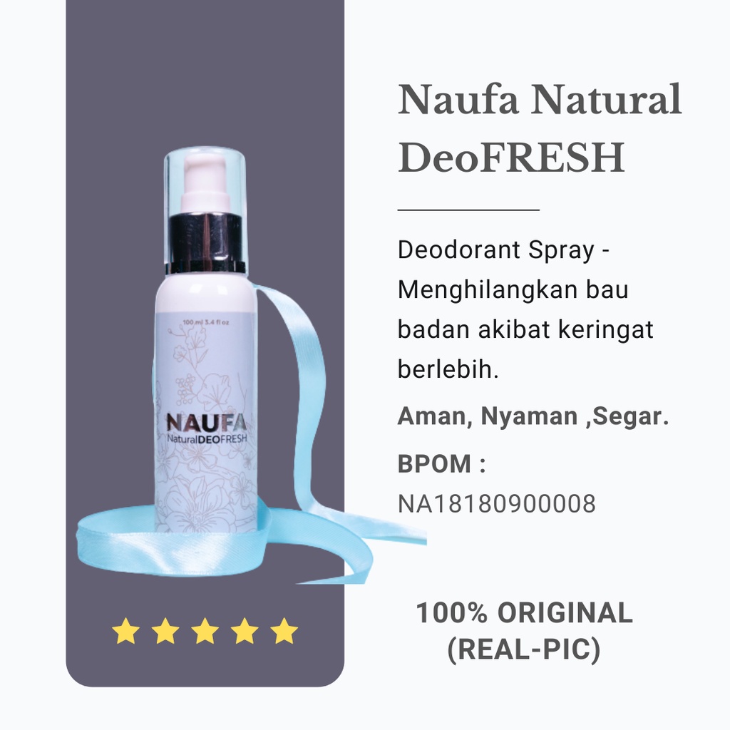 Naufa Natural Deofresh - Deodorant Dengan AntI-pespirant - Menghilangkan Bau Badan, Bikin Badan Wangi dan Segar Seharian