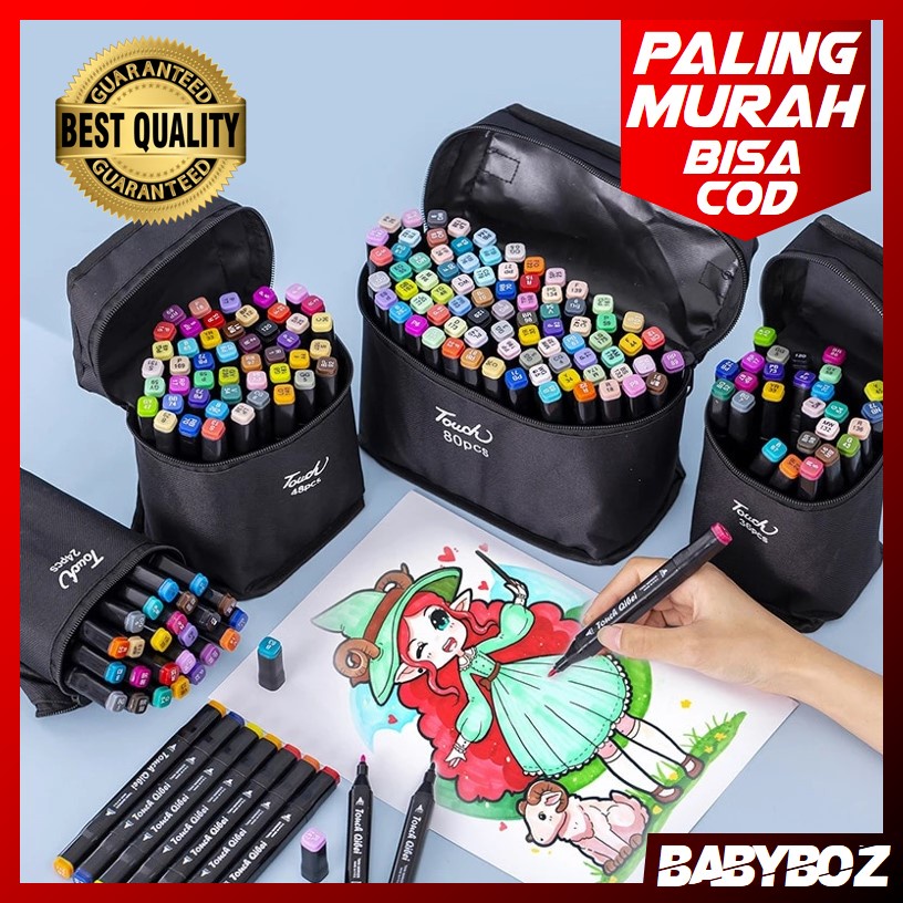 

BABYBOZ - TOUCH Spidol Dual Side Fine Art Brush Pen Art Marker Set 12 24 30 48 60 80 PCS Color 24 30 48 WARNA WARNI SPIDOL DUAL HEAD DUA SISI DOUBLE TIP