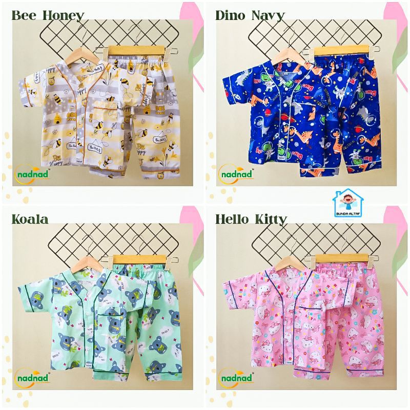 Piyama Anak Baju Tidur Bayi  / Piama Katun Nadnad S M L XL [ Bunda Altaf ]