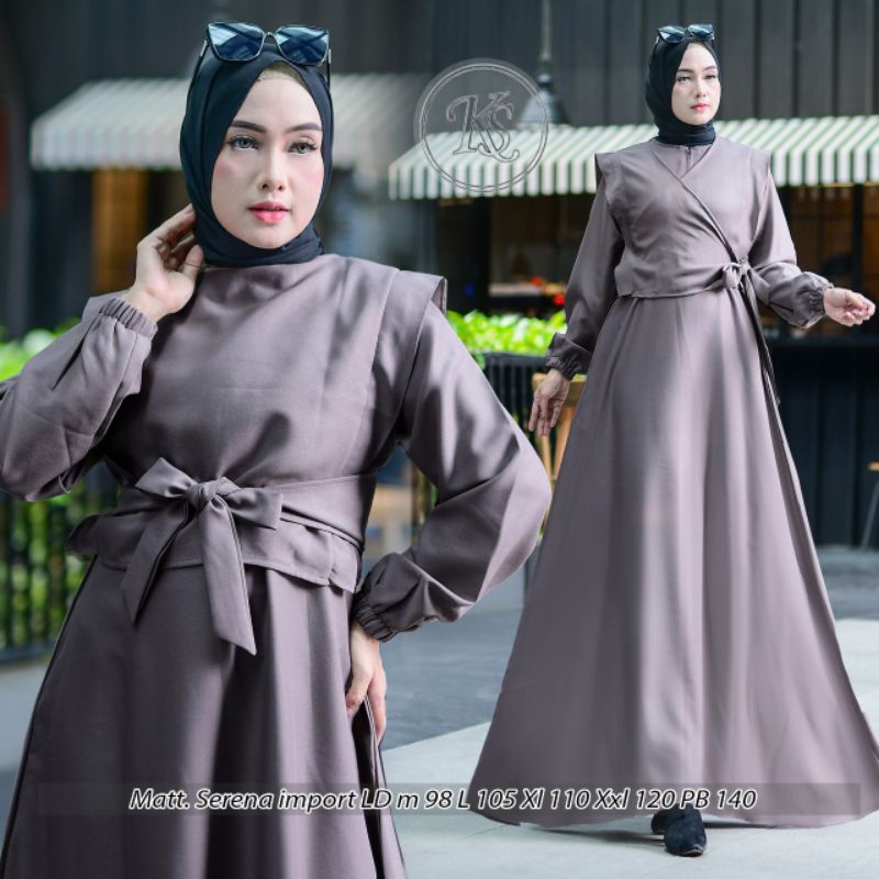 dress gamis wanita m l xl xxl premium rompi terpisah