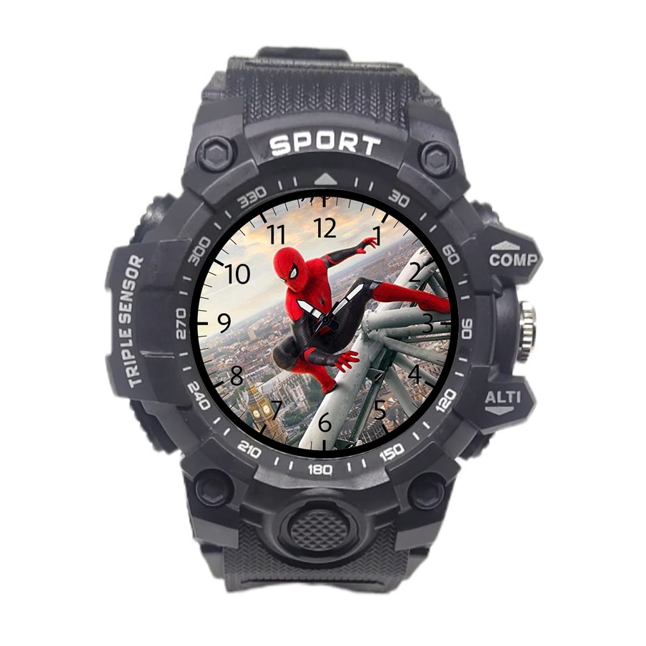 Jam Tangan Anak Sport Laki Laki Spiderman Anti Air