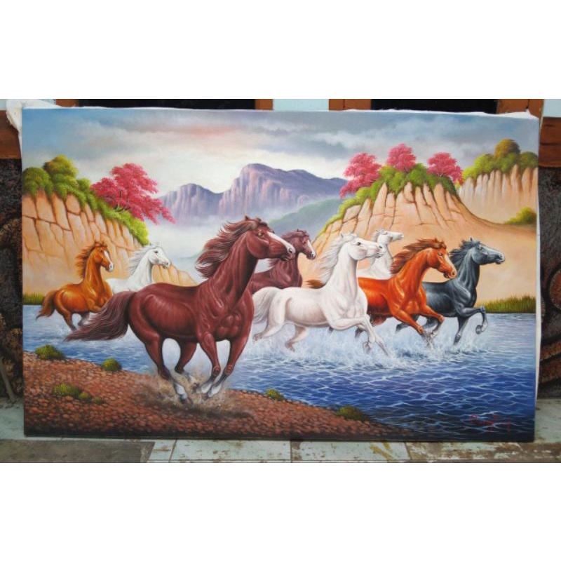 lukisan kuda rosefah,lukisan kuda lari