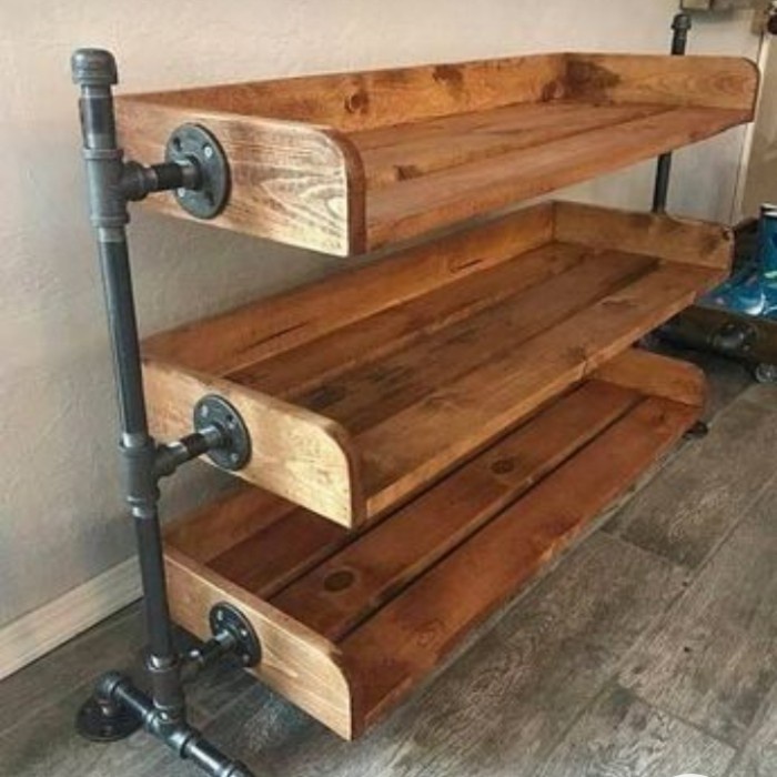 Rak Sepatu Pipa Industrial - Pinaplepan