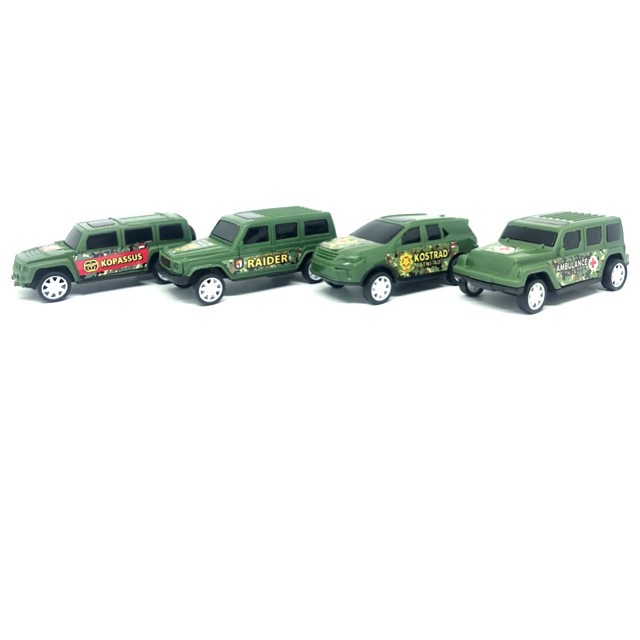 Mainan mobil set 4 Indonesian military inmi mainan mobil set pullback toys