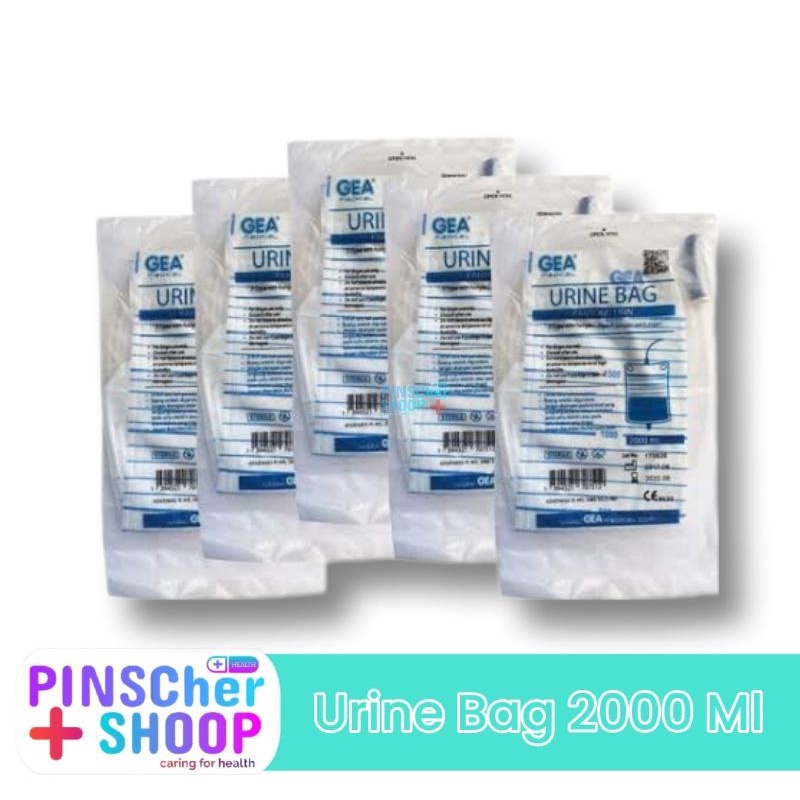 Urine Bag 2000 Ml T Valve / Push Pull/ With Hanger Kantong Tampung Kencing / Satuan