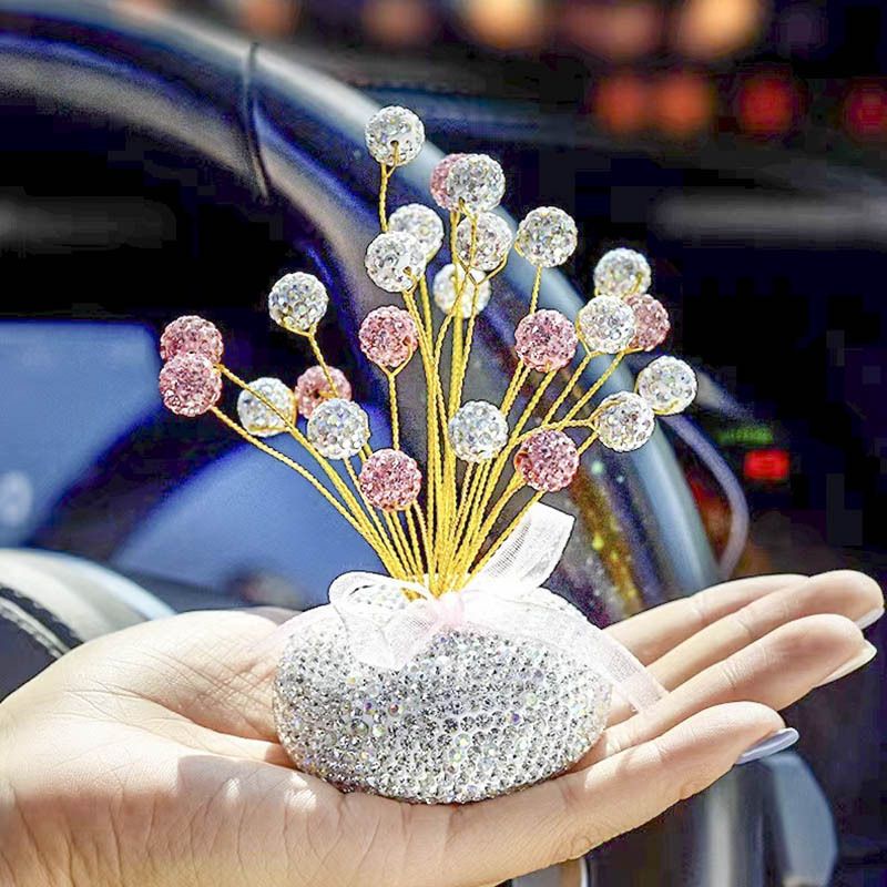 ACC Market88 Balon crystal hiasan mobil blink pajangan dashboard mobil motif balon crystal / mobil premium ballon crystal / baby breath