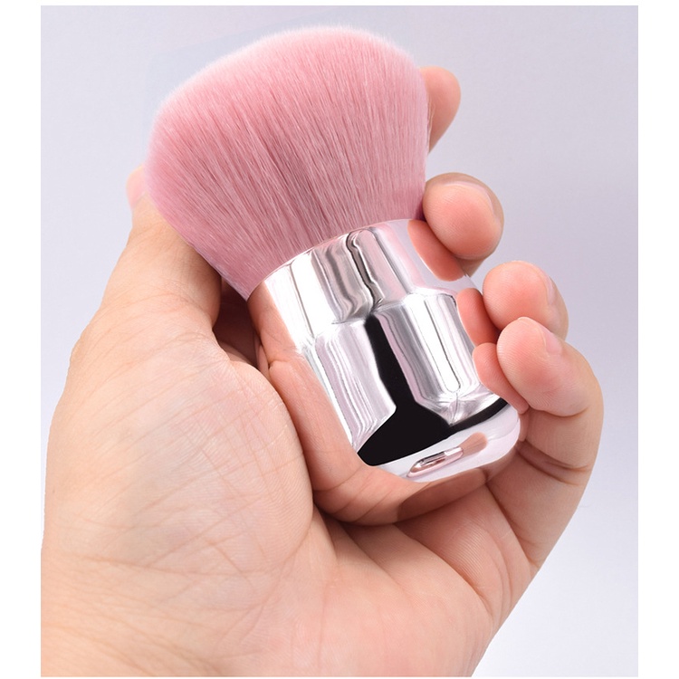 Makeup Brush Portable Alat Kosmetik Blus On Kuas Bedak Make Up Tool Brush Makeup Warna Pink untuk Bedak Tabur