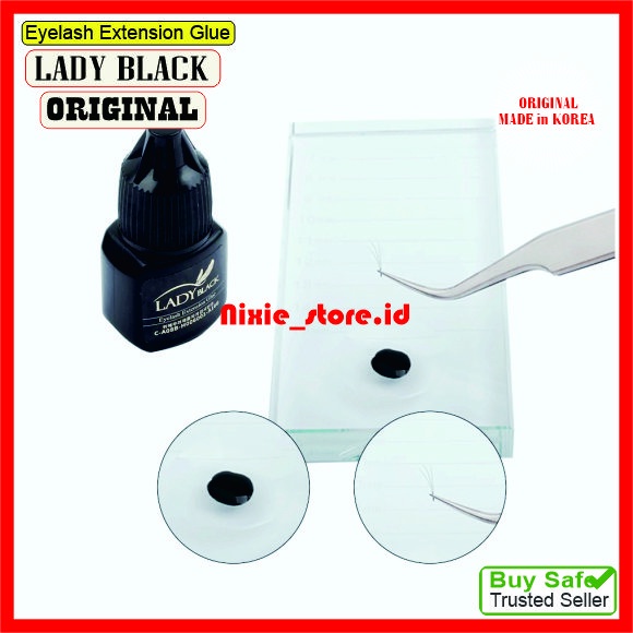 Lem Bulu Mata Tanam Eyelash Extension Glue LADY BLACK 5 ml SEALED Original HOLOGRAM Made in Korea