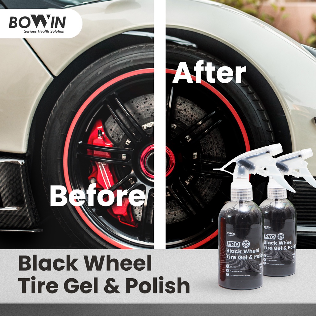 Bowin Black Wheel &amp; Tire Gel Polish (Semir Pengkilap &amp; Pembersih Ban Velg)