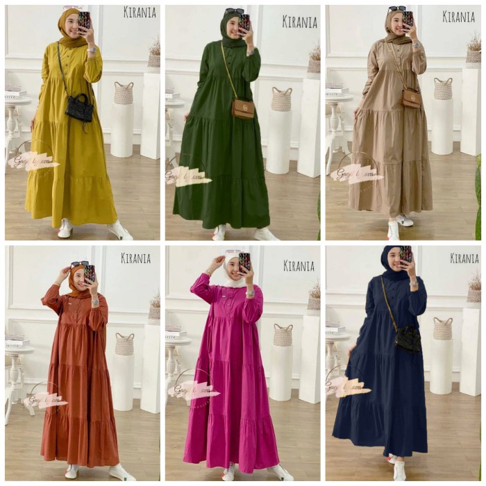 Midi Dress Jumbo Kirania Bahan Katun Rayon