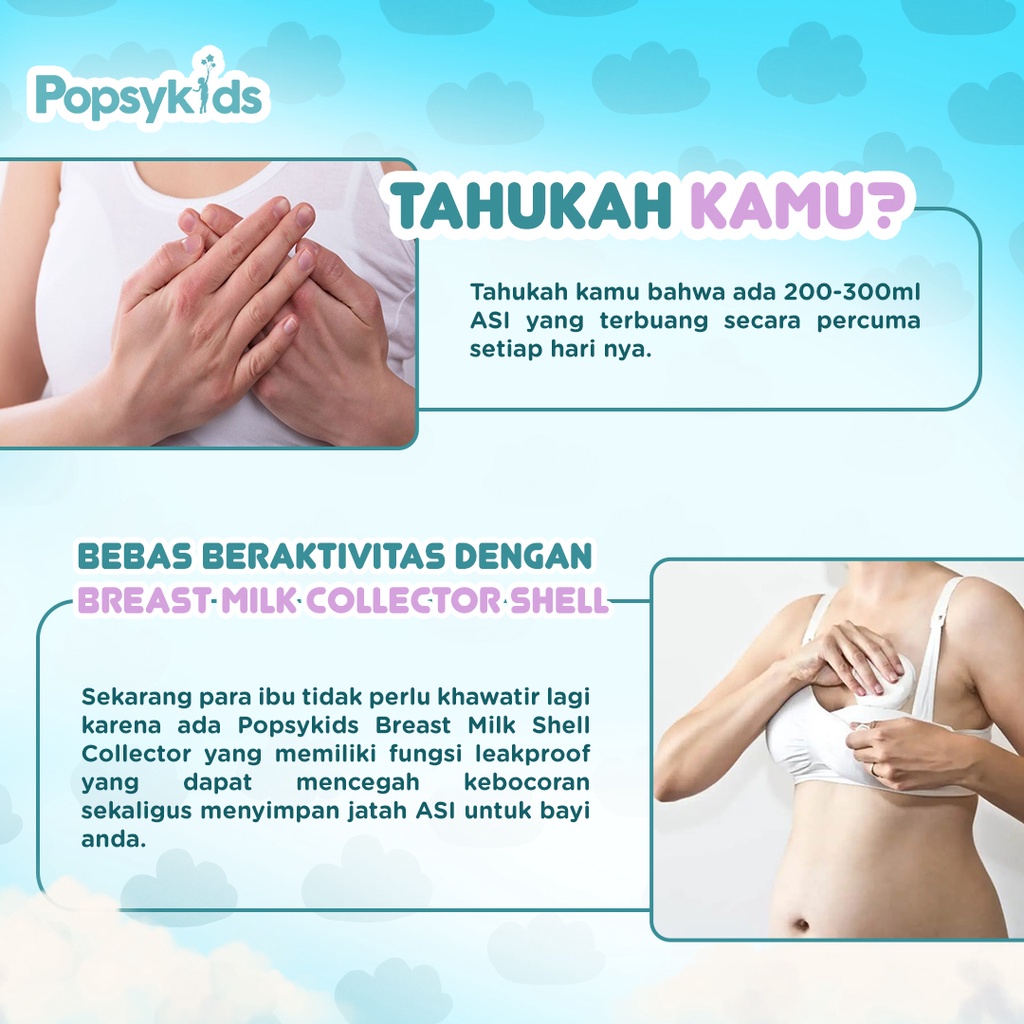 Popsykids Breast Milk Collection Shells - Alternatif Breast Pad Penampung ASI - Wadah Penampung ASI Bocor