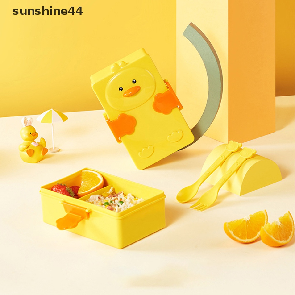 Sunshine Kotak Makan Bento Desain Kartun Bebek Untuk Anak Sekolah