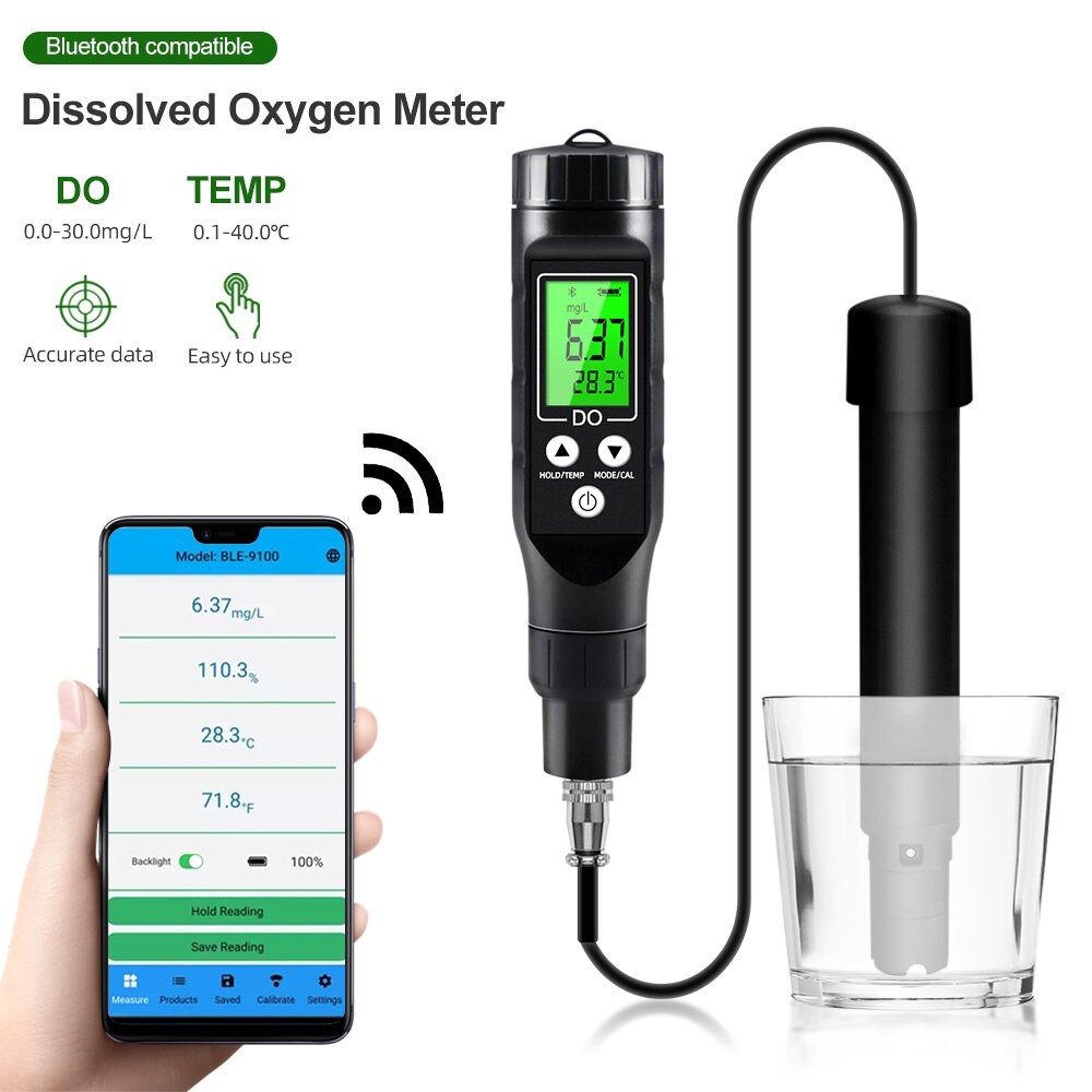 Dissolved Oxygen Meter Bluetooth DO Tester Oksigen Water BLE9100 BLE-9100