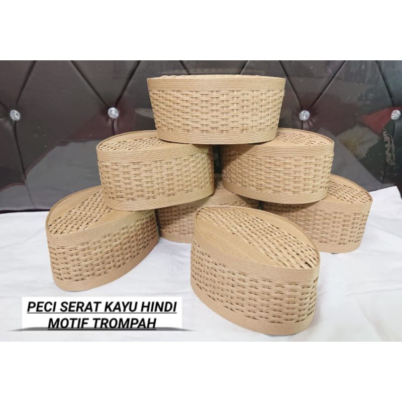 Peci Serat Kayu Hindi Songkok Aud Hindi Motif Terompah Kopiah Pria Dewasa Dan Anak-Anak Songkok Unik