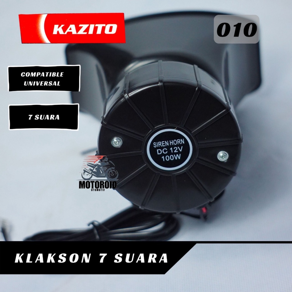 Klakson Kazito Klakson Toa 7 Suara 12 Volt + Microphone Ukuran Super Big Bass High Quality