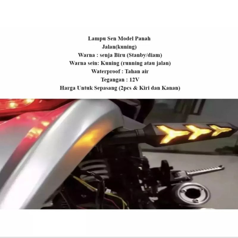 Lampu sen motor variasi model running motif lamborghini universal