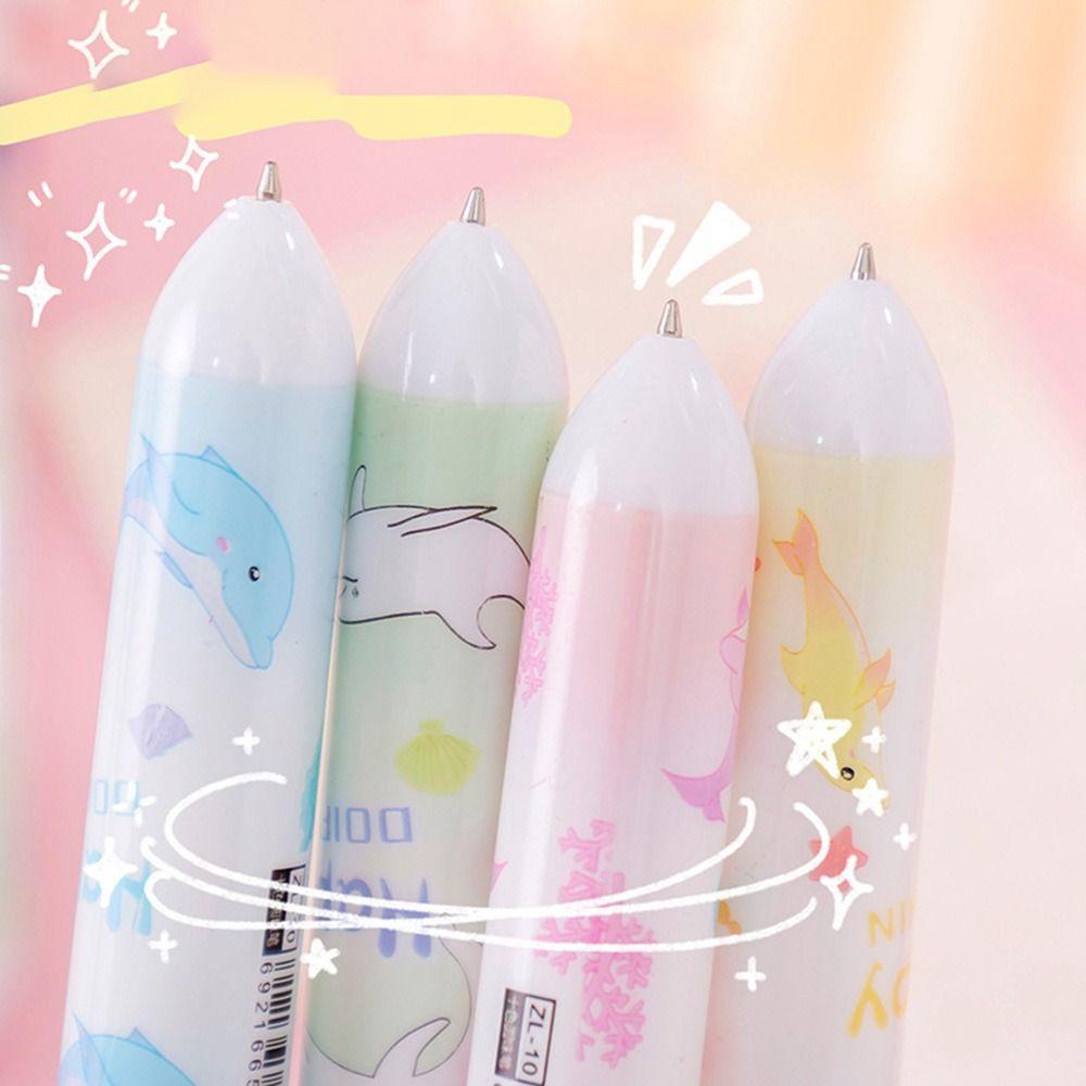 Preva 10warna Bolpoin Set Alat Tulis Butterfly Colorful Refill Rollerball Pen