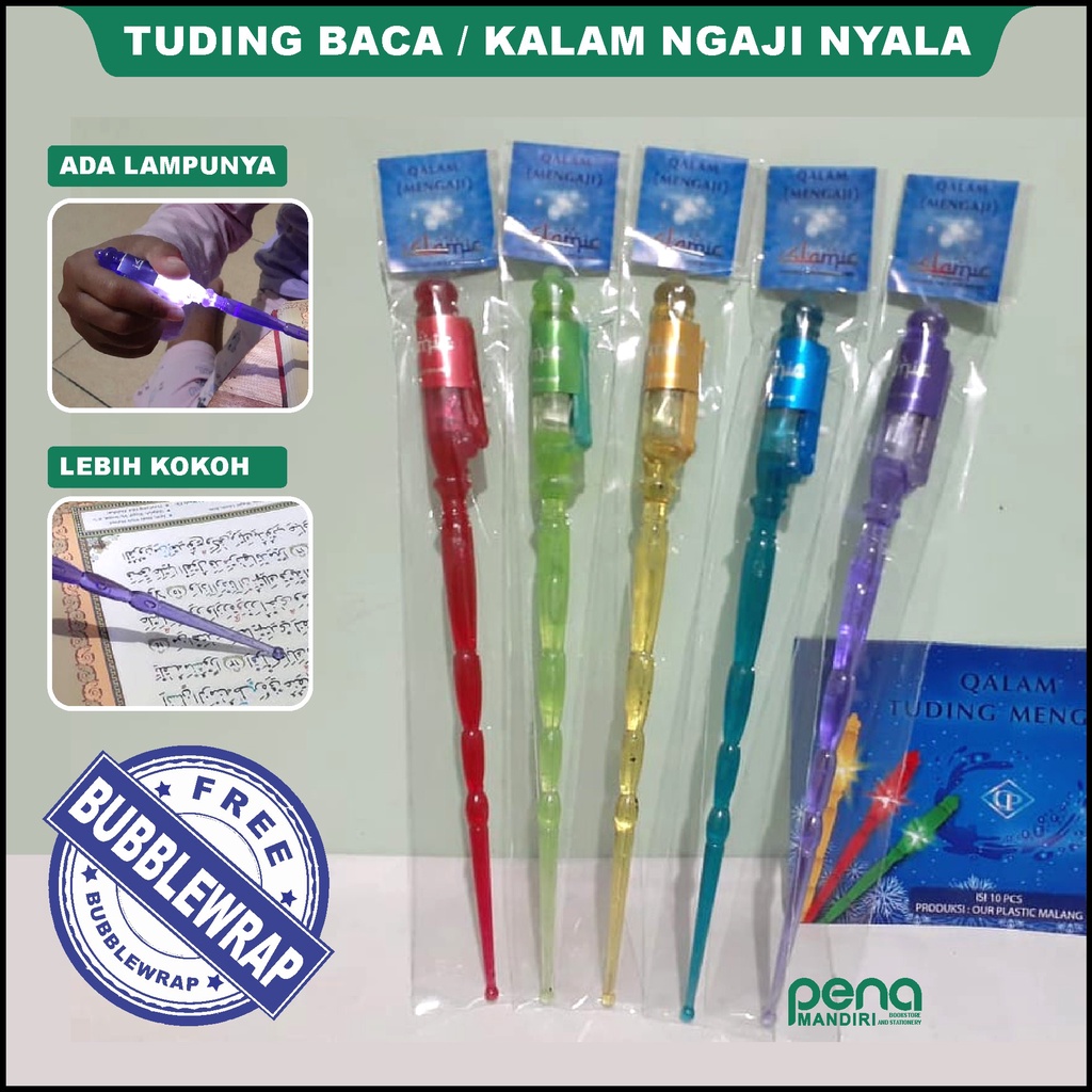 Tuding Baca Ngaji Nyala Led Alat Perlengkapan Mengaji Stick Kalam Penunjuk Membaca Anak Warna Warni