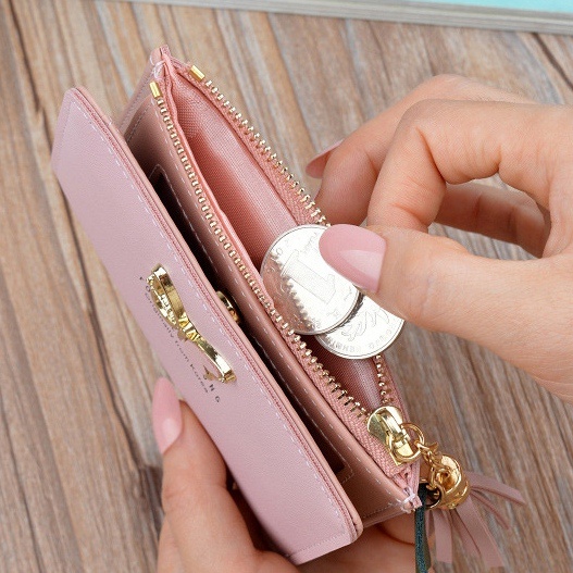 DOMPET LIPAT WANITA MINI CHELORA IMPORT PENDEK KULIT SLOT KARTU KOIN KECIL KOREA LUCU FASHION REMAJA KEKINIAN SIMPLE PREMIUM BRANDED BATAM CEWEK MURAH