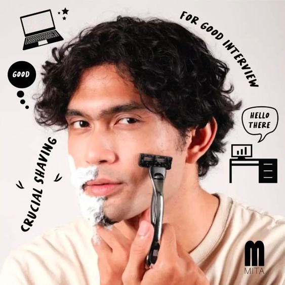 MITA MEN Pisau Cukur System 6 Mata (1 Gagang &amp; 2 Cartridge)