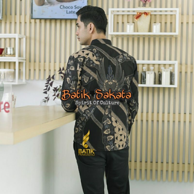 CENDANA SOGAN Kemeja Batik Pria Slimfit Lengan Panjang Bahan Katun Halus Sragenan Lapis Furing