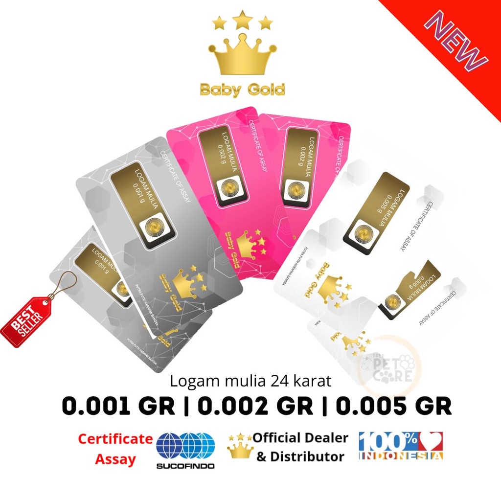 Baby Gold Emas Mini 0,001 gram Logam Mulia 0.001 Gram