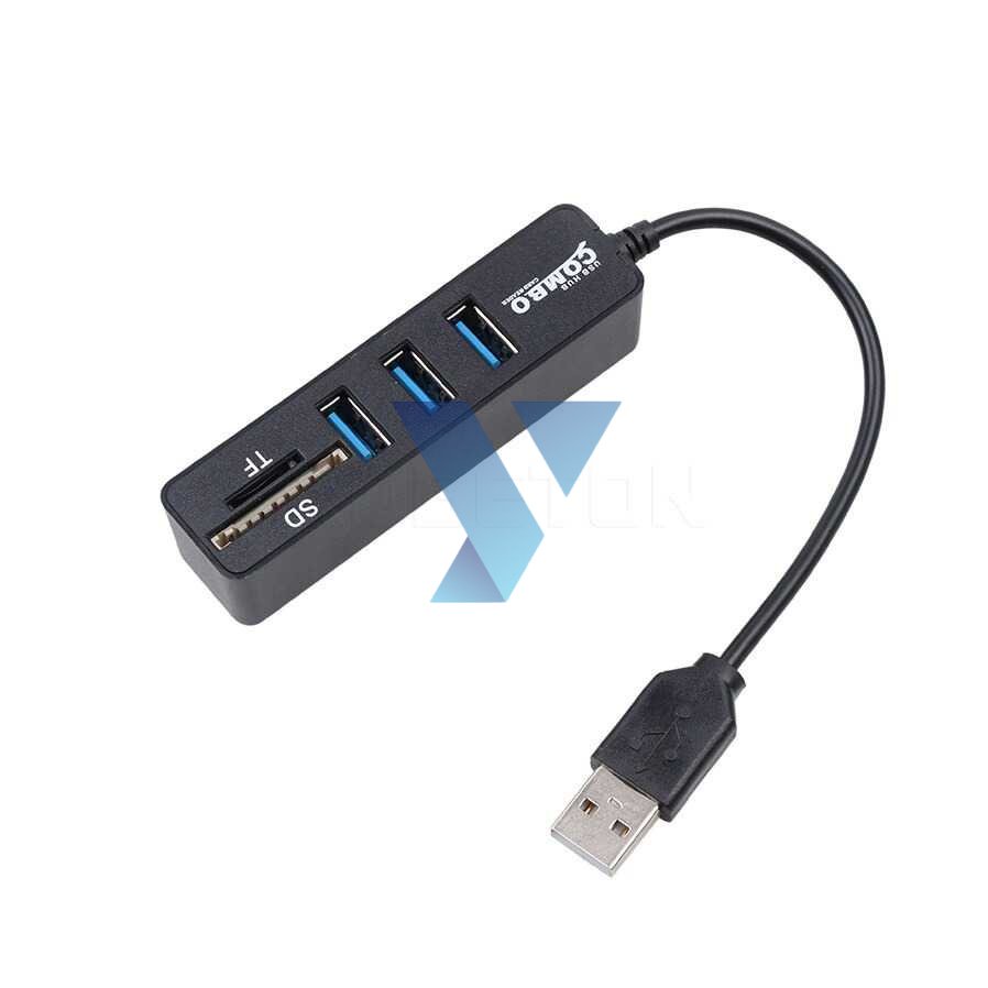 Kebidu Portable USB Hub 3 Port with Card Reader - MUP256 ( Al-Yusi )