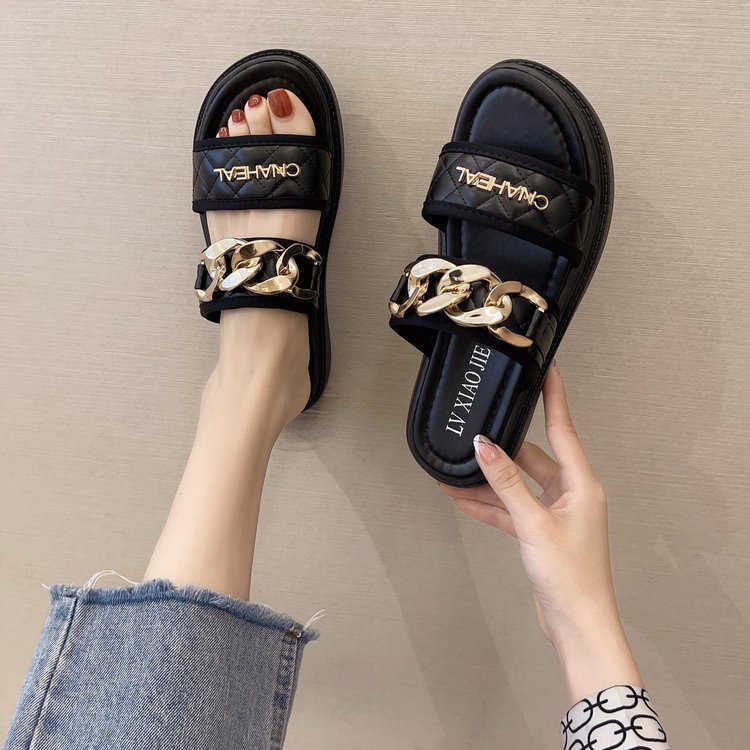 Free Box Sepatu Sandal Wanita NS9524 Sandal Import Fashion Sandal Kasual Slip On Wanita Termurah