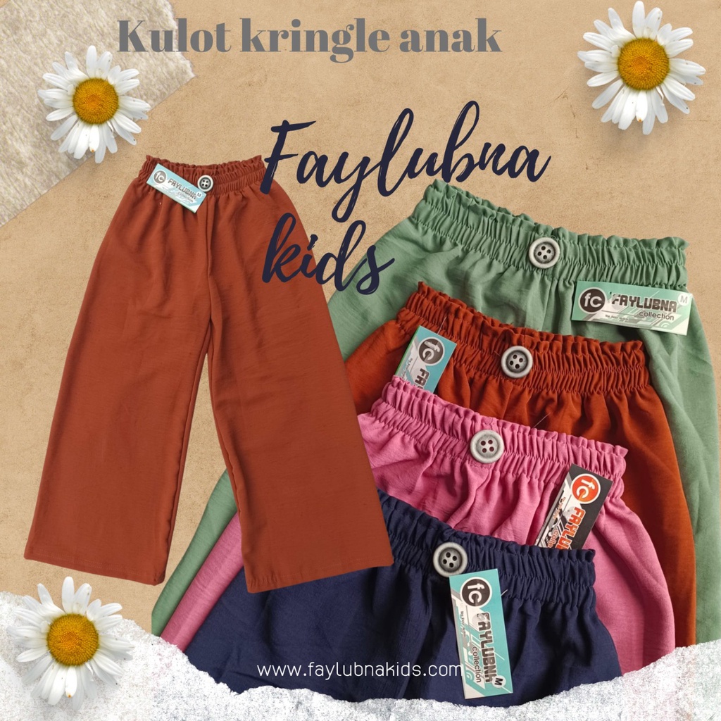 KULOT KRINGKLE ANAK 4-7 TAHUN / KULOT ANAK PEREMPUAN / CELANA KULOT ANAK PEREMPUAN / KULOT KRINGKLE AIRFLOW / CELANA PANJANG ANAK PEREMPUAN
