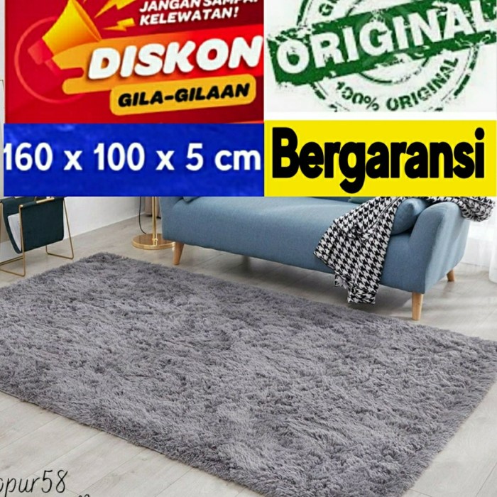 Karpet kasur Bulu Rasfur 160 x 100 tebal 5 cm - UNGU TUA, ALAS KAIN LAKEN(X7Z4) Karpet Bulu Jumbo Ka