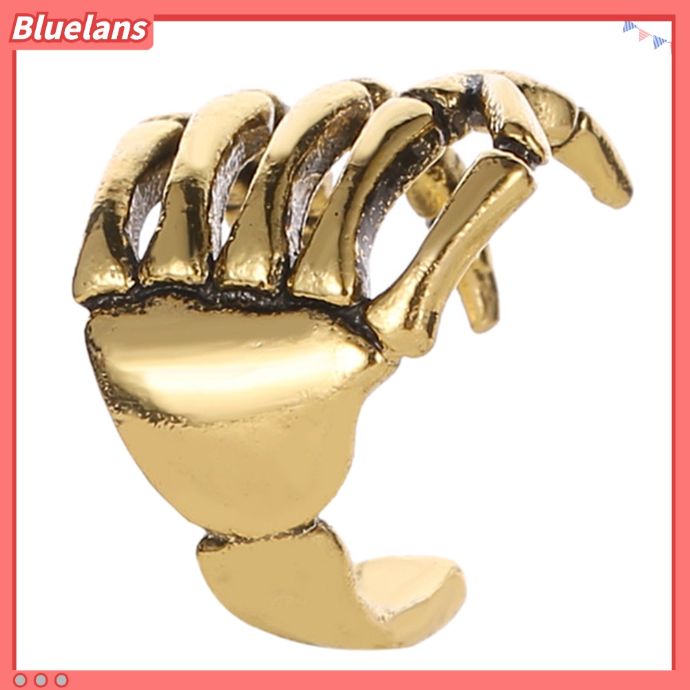 1 Pc Anting Klip Tulang Rawan Telinga Tanpa Tindik Desain Tangan Tengkorak Untuk Wanita