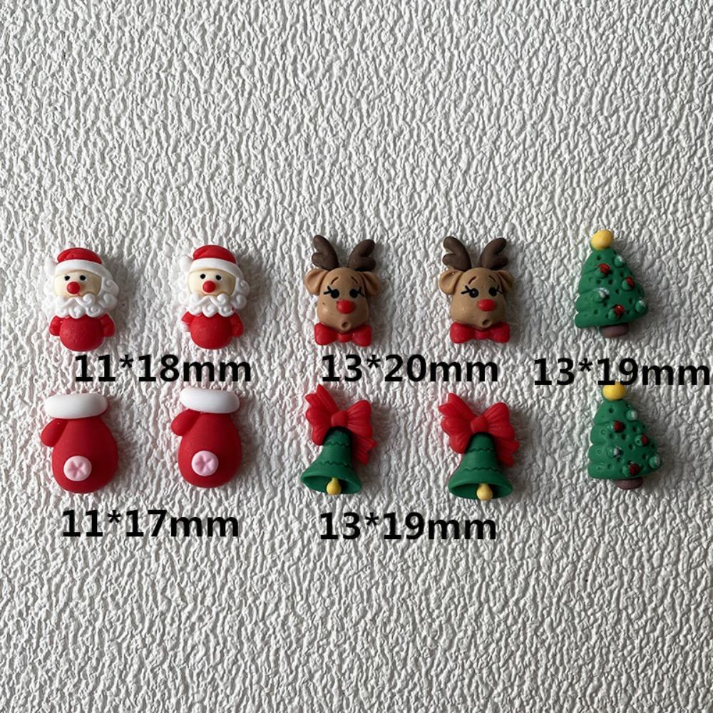 Mxbeauty Natal Dekorasi Nail Art Warna-Warni Santa Claus Kualitas Tinggi Charms 3D Kepala Rusa Resin Kawaii Kartun Aksesoris Kuku