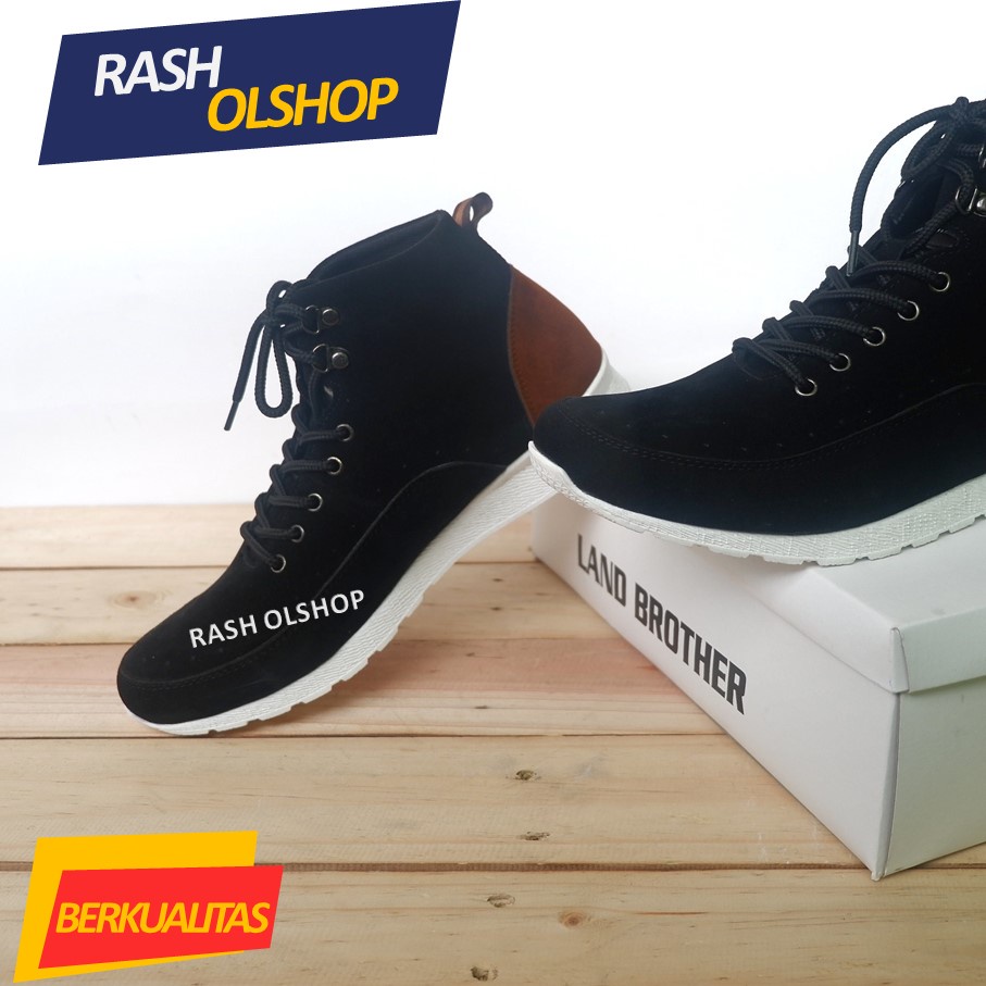 Sepatu Boot Sneakers Pria Original Hitam Sneakers Boot Terbaru