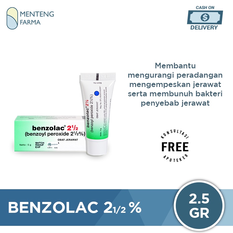 Benzolac 2.5 % - Salep Obat Jerawat