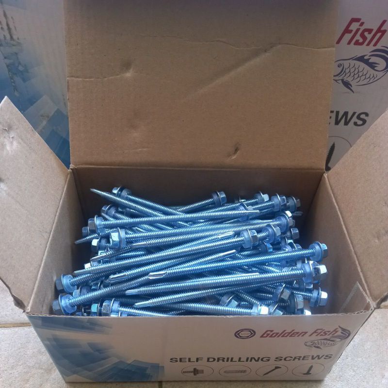 150pcs baut drilling 12x100 GOLDEN FISH, baut galvalum, baut baja ringan