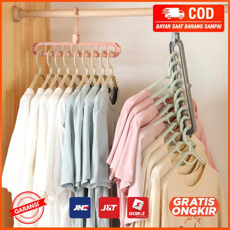 Magic Clothes Hanger Gantungan Baju Serbaguna 9 Lubang D4683