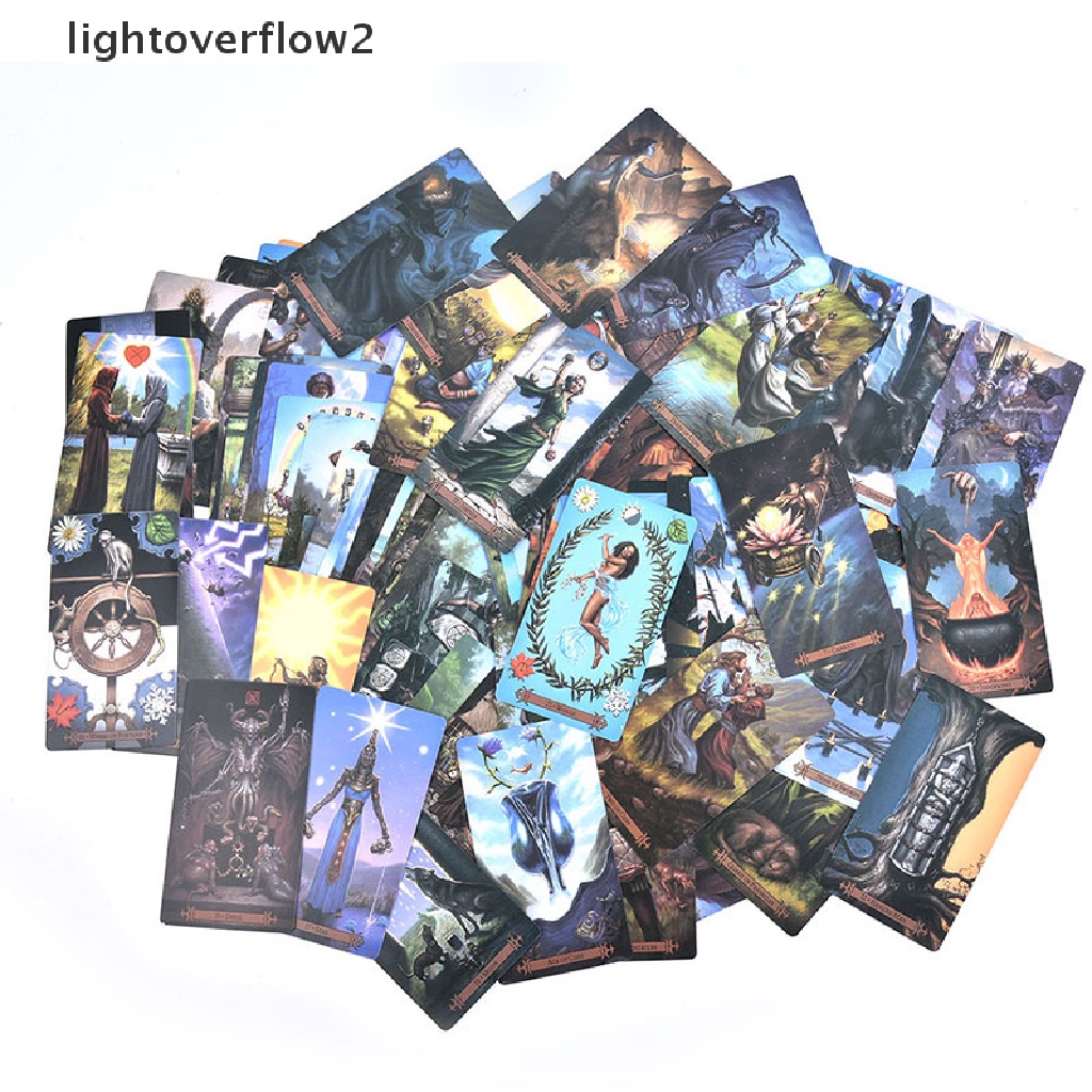 (lightoverflow2) 78pcs / Set Mainan Kartu Tarot Bahasa Inggris Untuk Keluarga