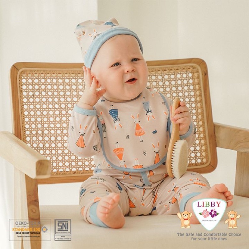 Slaber Libby Bahan Spesial Cotton Rib/Celemek makan bayi/libby baby Tree House
