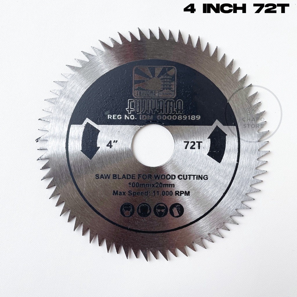 Fujiyama circular saw blade 4&quot; inch 72t mata gerinda potong kayu