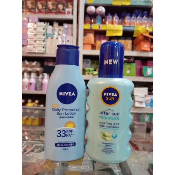Jual NIVEA Sun After Sun Moisture Spray 200 ml & Nivea Body Lotion
