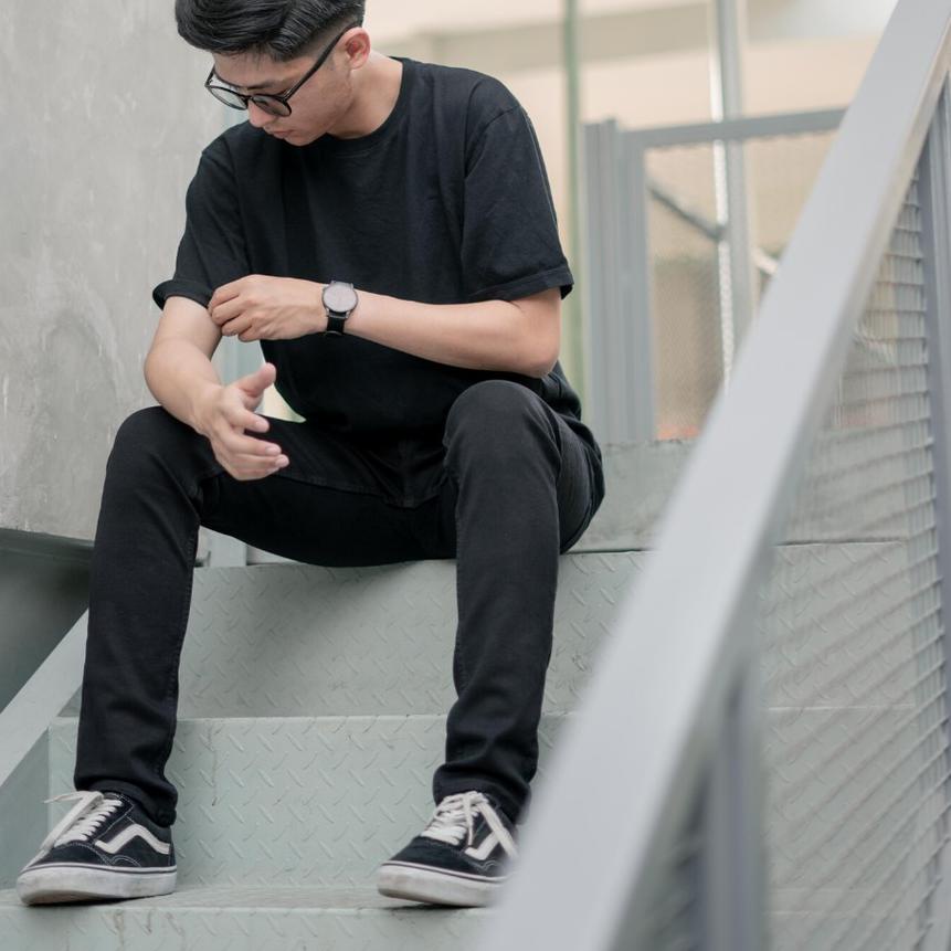 Diskon✔️Superego - Celana Jeans pria  Hitam Skinny Black Stretch 12oz Original|KD5