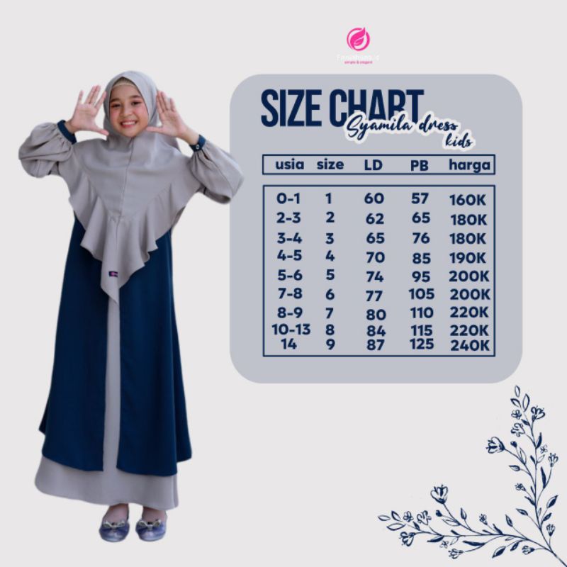 Sarimbit Syamil Syamila/Dress Kids Only/ORI By Fania Hijab